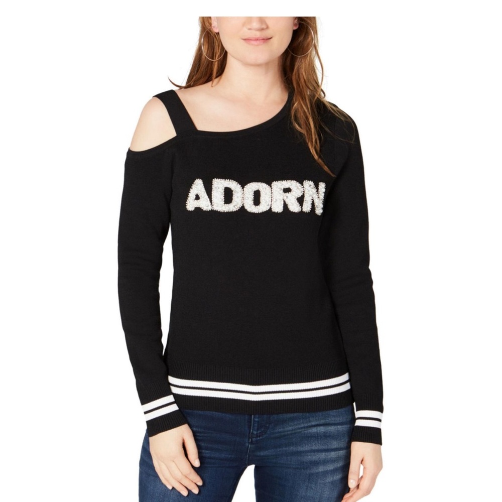 I-N-C Womens Adorn Asymmetrical Pullover Sweater size S